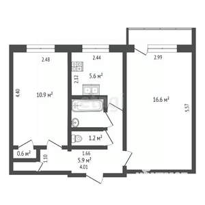 2-к квартира, вторичка, 44м2, 2/5 этаж