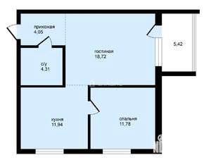 2-к квартира, вторичка, 56м2, 5/5 этаж