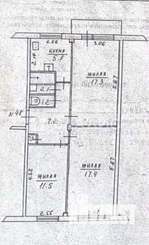 3-к квартира, вторичка, 66м2, 2/5 этаж
