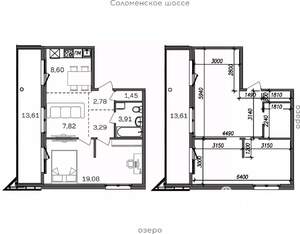 2-к квартира, строящийся дом, 61м2, 5/9 этаж