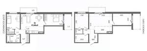 3-к квартира, строящийся дом, 60м2, 2/14 этаж