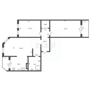 3-к квартира, вторичка, 97м2, 8/9 этаж