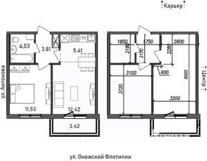 2-к квартира, строящийся дом, 41м2, 5/17 этаж