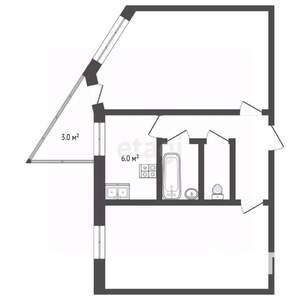 2-к квартира, вторичка, 45м2, 5/5 этаж