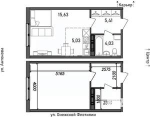 1-к квартира, строящийся дом, 30м2, 7/17 этаж