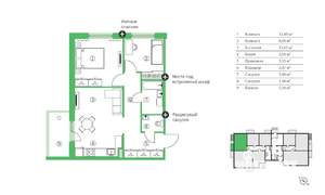 3-к квартира, строящийся дом, 61м2, 1/9 этаж
