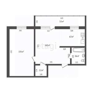 2-к квартира, вторичка, 46м2, 9/9 этаж