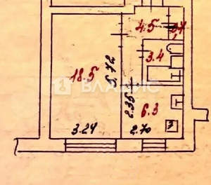 1-к квартира, вторичка, 33м2, 1/1 этаж