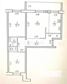 3-к квартира, вторичка, 68м2, 2/10 этаж