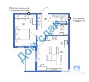 2-к квартира, сданный дом, 63м2, 2/12 этаж