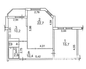 2-к квартира, вторичка, 63м2, 5/9 этаж