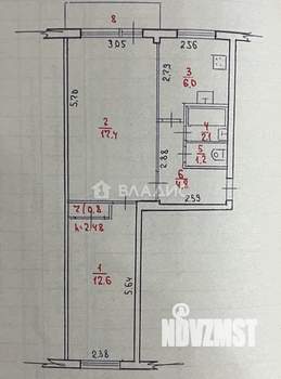2-к квартира, вторичка, 46м2, 3/5 этаж