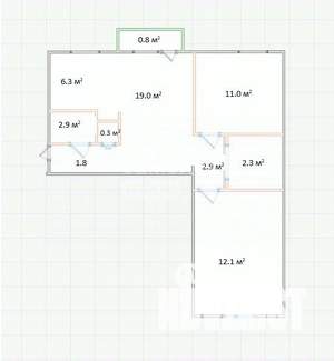 3-к квартира, вторичка, 59м2, 2/5 этаж