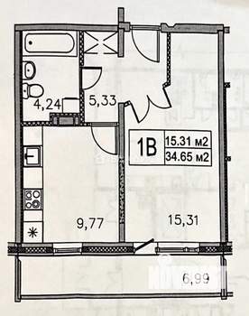 1-к квартира, вторичка, 42м2, 1/10 этаж