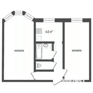2-к квартира, вторичка, 46м2, 3/5 этаж