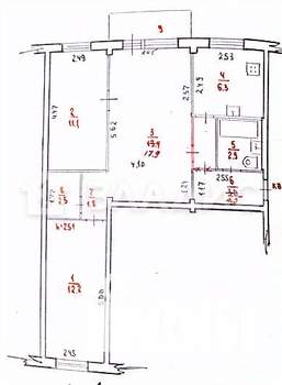 3-к квартира, вторичка, 59м2, 2/5 этаж