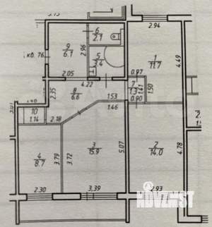 3-к квартира, вторичка, 71м2, 7/9 этаж