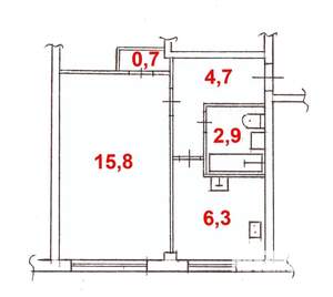 1-к квартира, вторичка, 30м2, 2/5 этаж