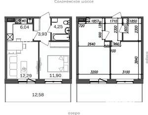 2-к квартира, строящийся дом, 51м2, 1/9 этаж