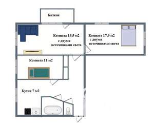 3-к квартира, вторичка, 67м2, 5/5 этаж
