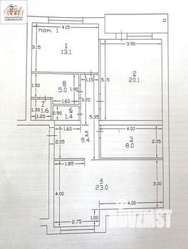 3-к квартира, вторичка, 81м2, 2/3 этаж