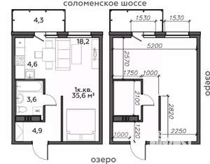 1-к квартира, строящийся дом, 36м2, 24/25 этаж