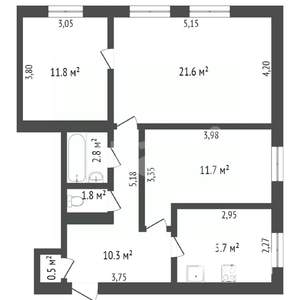3-к квартира, вторичка, 50м2, 4/5 этаж