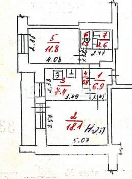 2-к квартира, вторичка, 55м2, 9/9 этаж