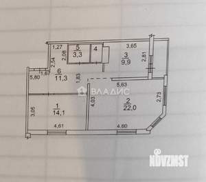 2-к квартира, вторичка, 62м2, 2/9 этаж
