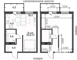 2-к квартира, строящийся дом, 36м2, 3/25 этаж