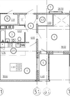 2-к квартира, вторичка, 59м2, 5/14 этаж