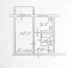 1-к квартира, вторичка, 35м2, 9/9 этаж