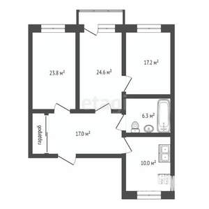 3-к квартира, вторичка, 99м2, 3/5 этаж