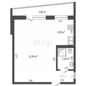 1-к квартира, вторичка, 34м2, 4/10 этаж