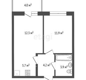 2-к квартира, вторичка, 42м2, 10/25 этаж