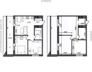 3-к квартира, строящийся дом, 64м2, 12/14 этаж