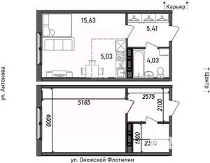 1-к квартира, строящийся дом, 30м2, 16/17 этаж