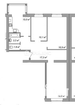 3-к квартира, вторичка, 84м2, 3/3 этаж