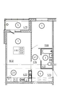 2-к квартира, вторичка, 55м2, 9/11 этаж