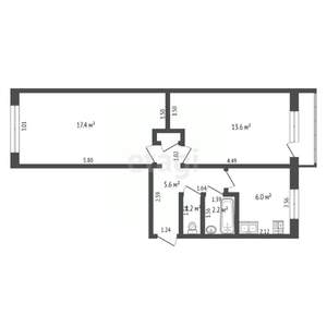 2-к квартира, вторичка, 48м2, 4/5 этаж