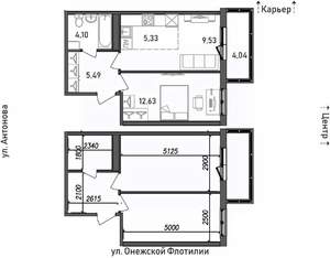 2-к квартира, строящийся дом, 41м2, 17/17 этаж
