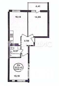 3-к квартира, вторичка, 55м2, 2/9 этаж