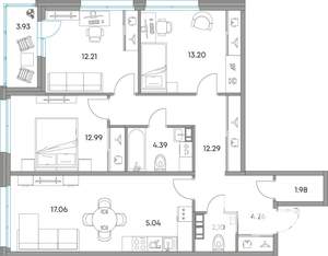 4-к квартира, вторичка, 89м2, 6/7 этаж