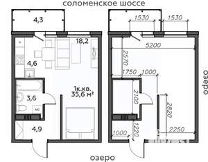1-к квартира, строящийся дом, 36м2, 18/25 этаж