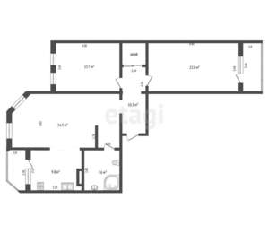 3-к квартира, вторичка, 97м2, 8/9 этаж