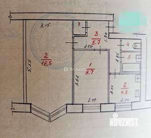 2-к квартира, вторичка, 42м2, 4/5 этаж