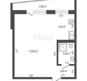 1-к квартира, вторичка, 34м2, 4/10 этаж