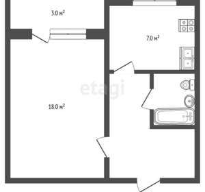 1-к квартира, вторичка, 35м2, 1/9 этаж