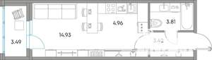 1-к квартира, вторичка, 31м2, 4/7 этаж
