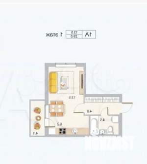 Студия квартира, вторичка, 30м2, 1/5 этаж